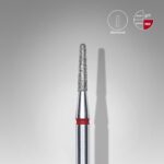 Elmas Kesik Koni Freze, Kırmızı, Çap 1,8 mm, Çalışma Kısmı 8 mm