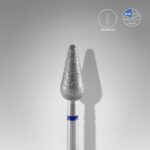 Elmas Yuvarlanmış Armut Freze, Mavi, Çap 5 mm, Çalışma Kısmı 12 mm