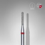 Elmas Yuvarlanmış Silindir Freze, Kırmızı, Çap 1,4 mm, Çalışma Kısmı 8 mm