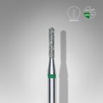 Elmas Yuvarlanmış Silindir Freze, Yeşil, Çap 1,4 mm, Çalışma Kısmı 8 mm