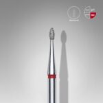 Elmas Yuvarlanmış Tomurcuk Freze, Kırmızı, Çap 1,6 mm, Çalışma Kısmı 3,4 mm