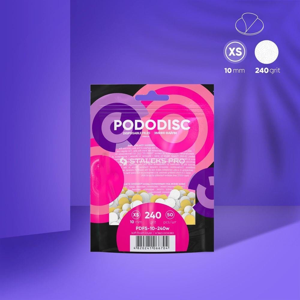 pododisc-staleks-pro-xs-pedikur-disk-i-403a6.jpg PODODISC STALEKS PRO XS Pedikür Disk İçin Yumuşak Tabanlı Yedek Beyaz Törpüler, 240 Grit (50 Adet) - Görsel 1