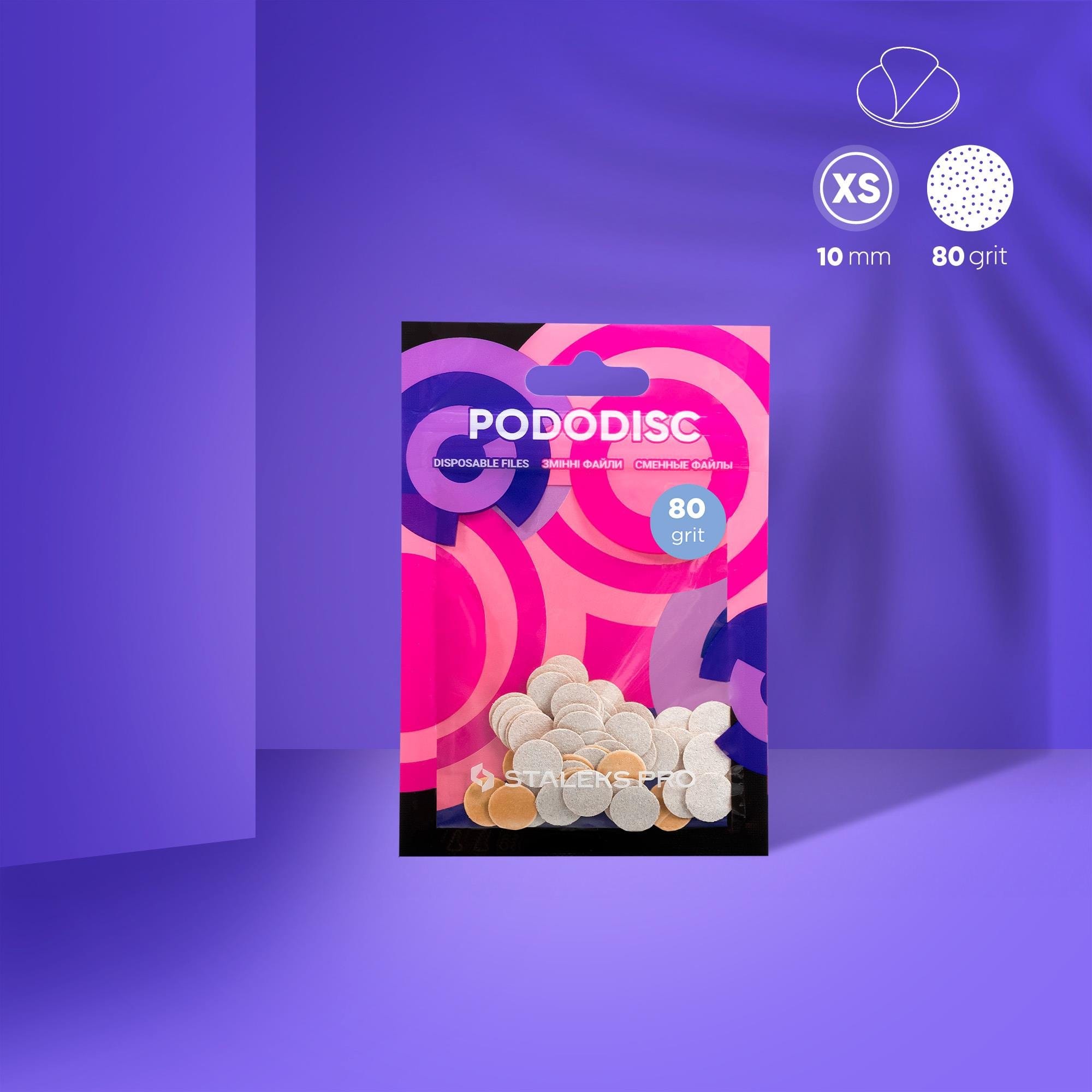 pododisc-staleks-pro-xs-pedikur-disk-i-e04-84.jpg PODODISC STALEKS PRO XS Pedikür Disk İçin Yedek Beyaz Törpüler, 80 Grit (50 Adet) - Görsel 1