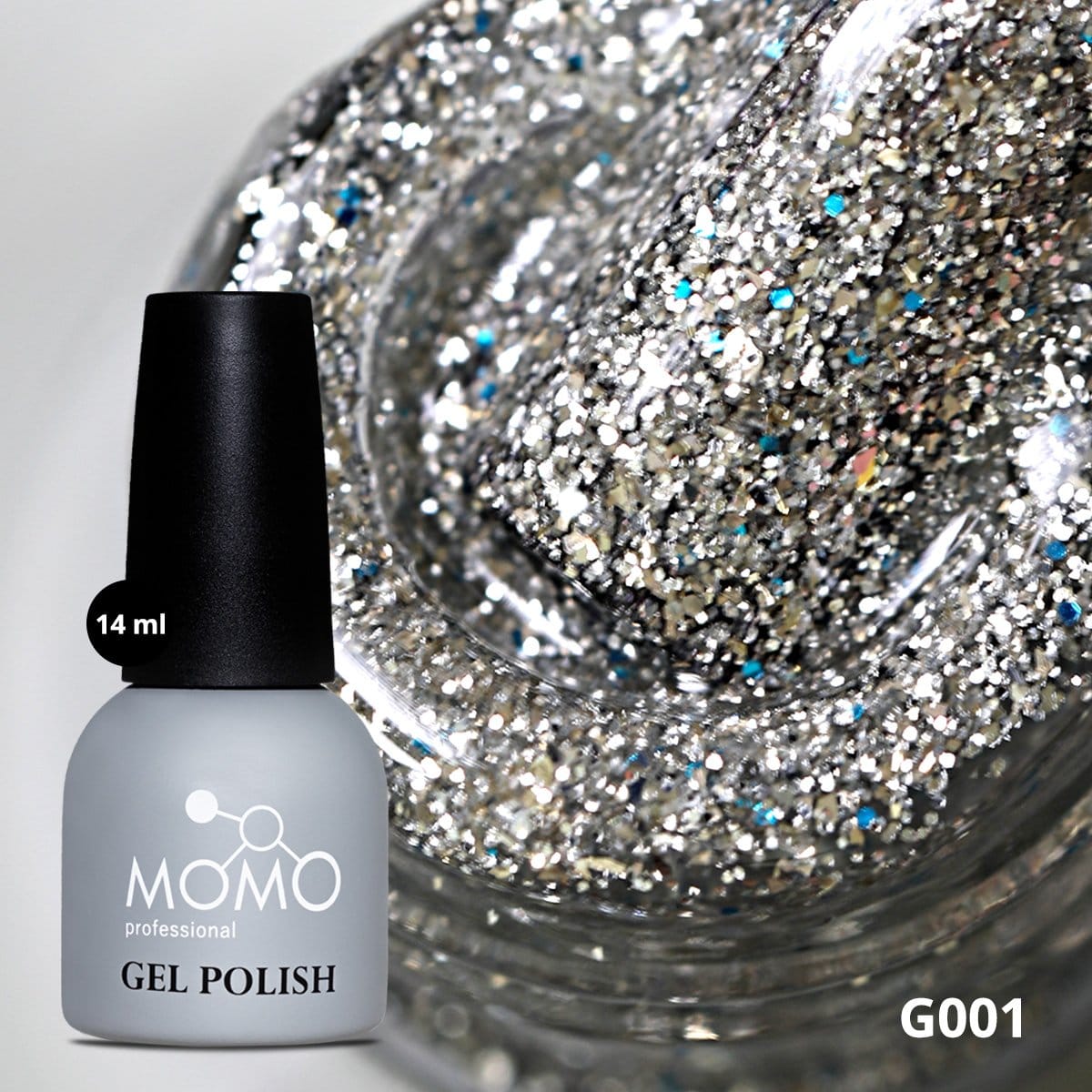 Glitter-Seri-G001-14ml-00-1.jpg Kalıcı Oje G001, Yoğun Gümüş Simli, 14 ml - Görsel 1