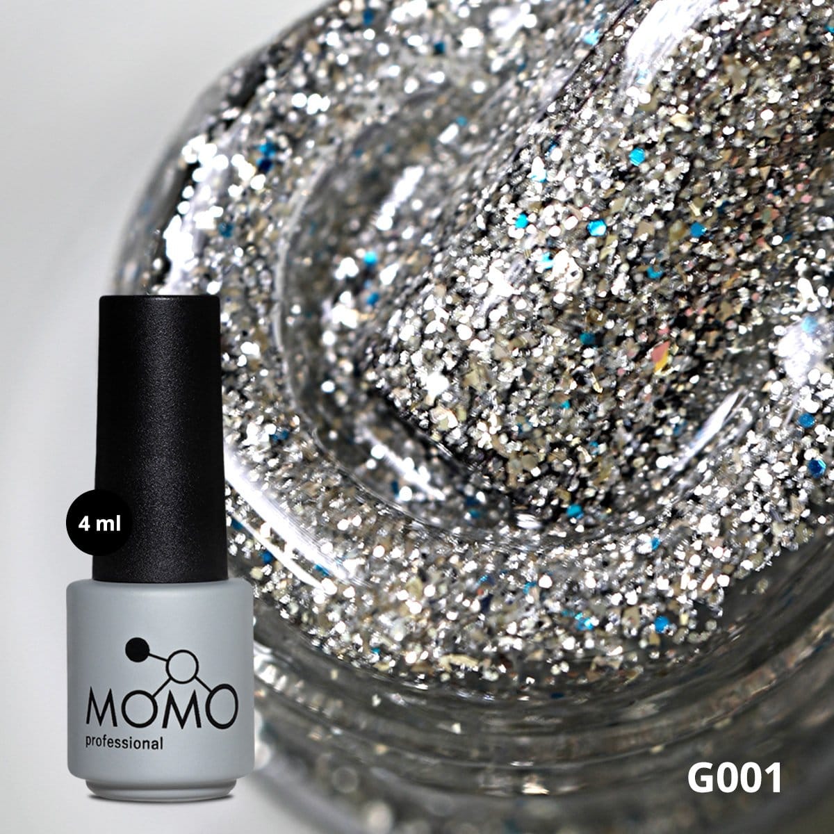 Glitter-Seri-G001-4ml-00-1.jpg Kalıcı Oje G001, Yoğun Gümüş Simli, 4 ml - Görsel 1