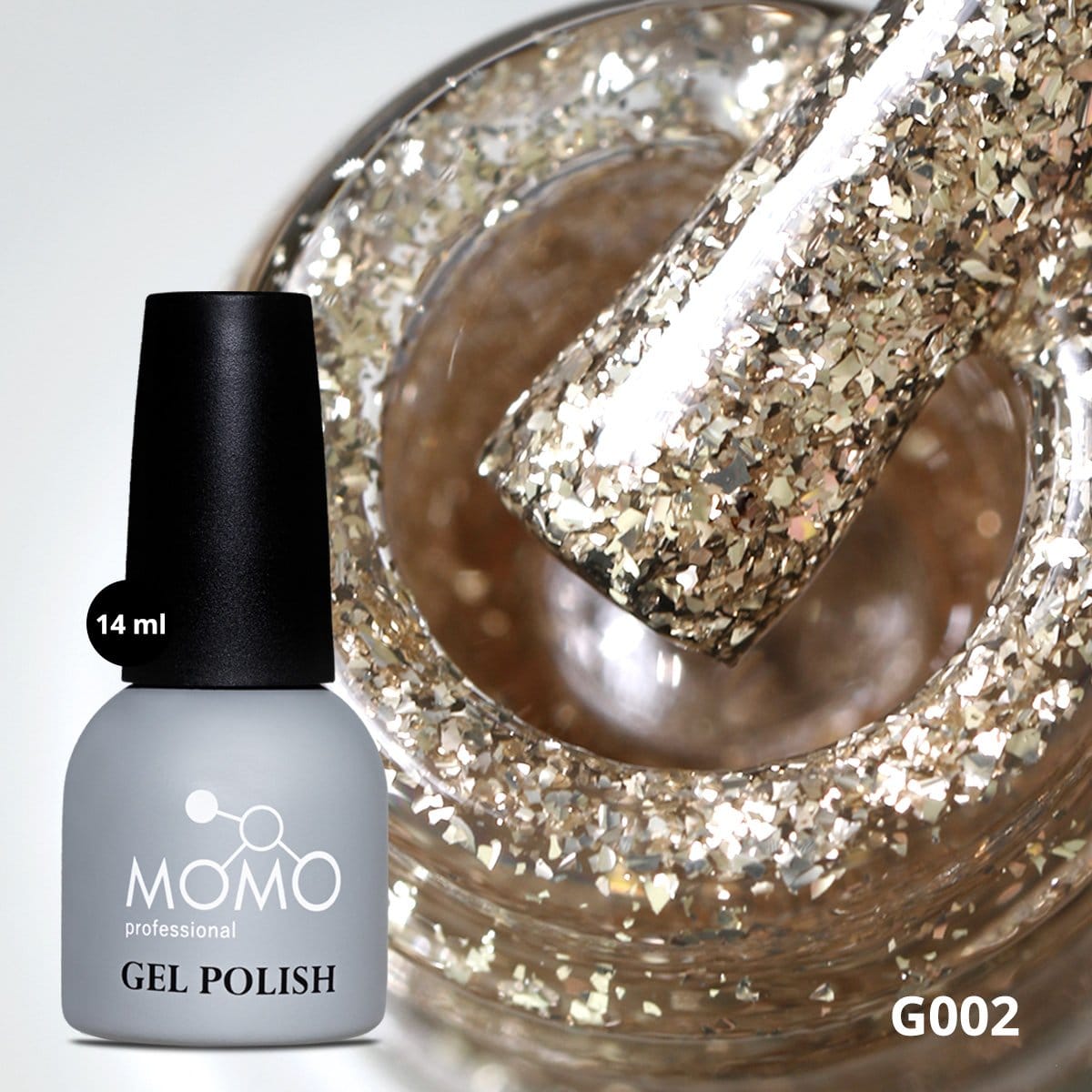 Glitter-Seri-G002-14ml-00-2.jpg Kalıcı Oje G002, Yoğun Altın Parıltılı, 14 ml - Görsel 1