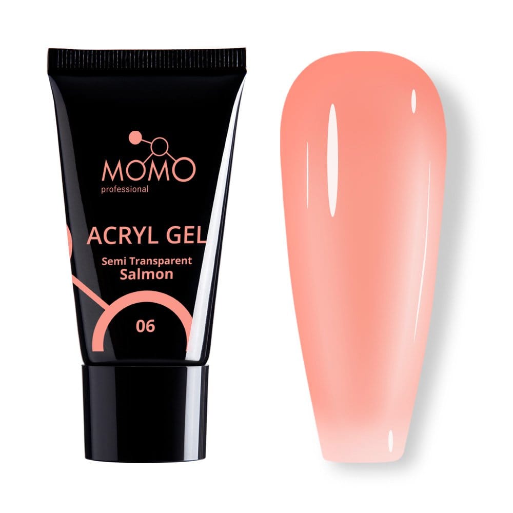 acryl-gel-06-salmon-1.jpg Protez Tırnak İçin Poly Gel, Poli Jel, Acryl Gel No.06, Yarı Şeffaf Somon, 30 gr - Görsel 1