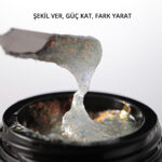 Ariel Builder Gel, Nail Art için Protez Tırnak Jeli No.03, Şeffaf Holografik Turuncu Sarı Simli, 10 gr - Görsel 4