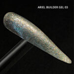 Ariel Builder Gel, Nail Art için Protez Tırnak Jeli No.03, Şeffaf Holografik Turuncu Sarı Simli, 10 gr - Görsel 5