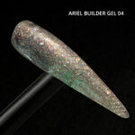 Ariel Builder Gel, Nail Art için Protez Tırnak Jeli No.04, Şeffaf Holografik Pembe Sarı Simli, 10 gr - Görsel 5