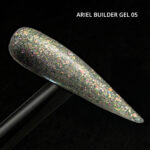 Ariel Builder Gel, Nail Art için Protez Tırnak Jeli No.05, Şeffaf Holografik Pembe Mavi Simli, 10 gr - Görsel 5