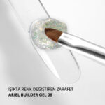 Ariel Builder Gel, Nail Art için Protez Tırnak Jeli No.06, Şeffaf Holografik Pembe Lila Simli, 10 gr - Görsel 3