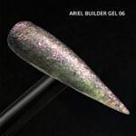 Ariel Builder Gel, Nail Art için Protez Tırnak Jeli No.06, Şeffaf Holografik Pembe Lila Simli, 10 gr - Görsel 5