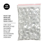 Kalıcı Oje Kartela İçin Cam Taş, Oval Hafif Bombeli, 100 Adet