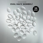 Kalıcı Oje Kartela İçin Cam Taş, Oval Hafif Bombeli, 100 Adet - Görsel 3