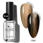 Kristal Kedi Gözü Kalıcı Oje CE02, Yarı Şeffaf, Antik Altın, 10 ml