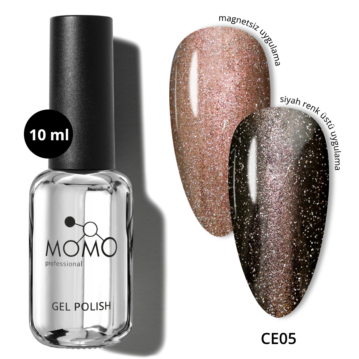CrystalCatEye-New-05.jpg Kristal Kedi Gözü Kalıcı Oje CE05, Yarı Şeffaf, Kahverengi, 10 ml - Görsel 1