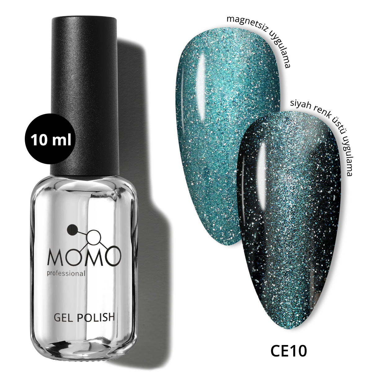 CrystalCatEye-New-10.jpg Kristal Kedi Gözü Kalıcı Oje CE10, Yarı Şeffaf, Koyu Turkuaz, 10 ml - Görsel 1