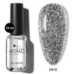 Disko Kalıcı Oje D010 Siyah 10 ml, Reflective Flash Gel Polish