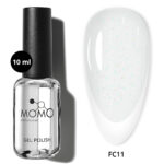 Kalıcı Oje için French Cover Rubber Base Coat FC11, Işıltılı Rakı Beyazı, 10 ml