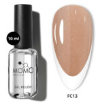 Kalıcı Oje için French Cover Rubber Base Coat FC13, Altın Simli Koyu Bronz, 10 ml