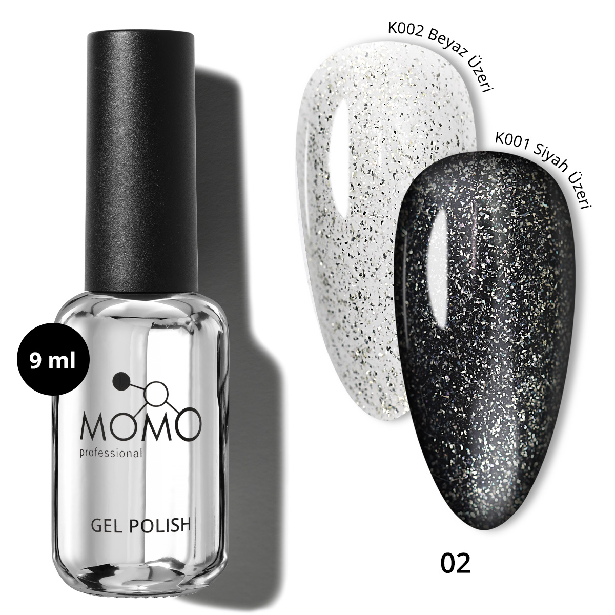 GliterTopCoat-01-1.jpg Glittter Top Coat 02, Gümüş Sim, 9 ml - Görsel 1