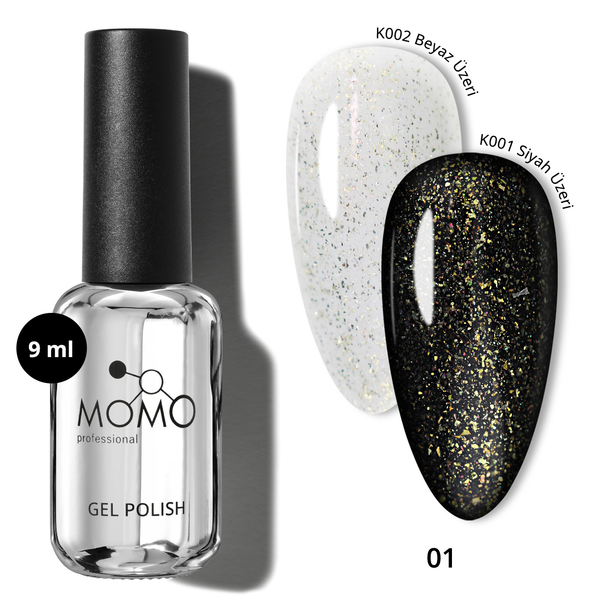 GliterTopCoat-01.jpg Glitter Top Coat 01, Altın Sim, 9 ml - Görsel 1