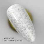 Glittter Top Coat 02, Gümüş Sim, 9 ml - Görsel 3
