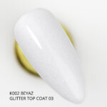 Glitter Top Coat 03, Hafif Gümüş Sim, 9 ml - Görsel 3