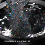 Holographic Builder Gel, Nail Art için Protez Tırnak Jeli No.01, Glitter Gümüş Simli, 10 gr - Görsel 3