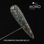 Holographic Builder Gel, Nail Art için Protez Tırnak Jeli No.01, Glitter Gümüş Simli, 10 gr - Görsel 5