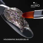 Holographic Builder Gel, Nail Art için Protez Tırnak Jeli No.03, Glitter Pembe Simli, 10 gr - Görsel 4