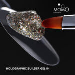 Holographic Builder Gel, Nail Art için Protez Tırnak Jeli No.04, Glitter Sarı Simli, 10 gr - Görsel 4