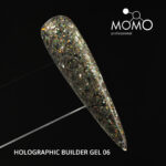 Holographic Builder Gel, Nail Art için Protez Tırnak Jeli No.06, Glitter Turuncu Simli, 10 gr - Görsel 5