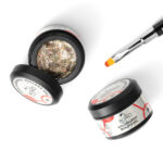 Holographic Builder Gel, Nail Art için Protez Tırnak Jeli No.06, Glitter Turuncu Simli, 10 gr - Görsel 6