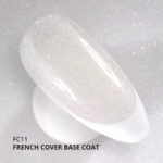 Kalıcı Oje için French Cover Rubber Base Coat FC11, Işıltılı Rakı Beyazı, 10 ml - Görsel 2