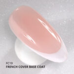 Kalıcı Oje için French Cover Rubber Base Coat FC19, Pudra Pembe, 10 ml - Görsel 2