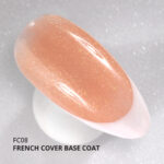 Kalıcı Oje için French Cover Rubber Base Coat FC08, Altın Simli Açık Bronz, 10 ml - Görsel 2