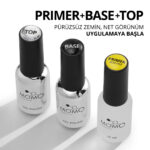 Primer (9 ml), Base Coat (10 ml) ve Top Coat (10 ml) 3’lü Set - Görsel 4