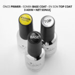 Primer (9 ml), Base Coat (10 ml) ve Top Coat (10 ml) 3’lü Set - Görsel 3