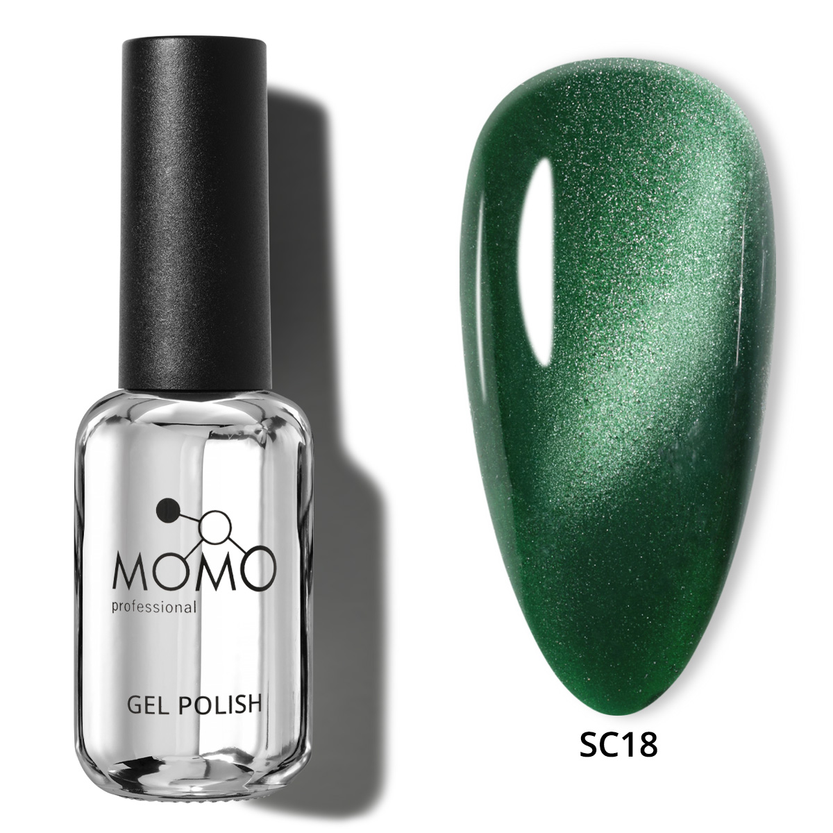 SC18-Kare-01-1.jpg Korean Cat Eye, Silky Cat Eye, Kedi Gözü Oje, SC18 Zümrüt Yeşil, 10 ml - Görsel 1