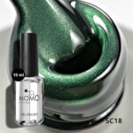 Korean Cat Eye, Silky Cat Eye, Kedi Gözü Oje, SC18 Zümrüt Yeşil, 10 ml - Görsel 3