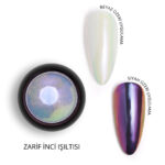 Holografik Efektli Gökkuşağı Şeffaf Mor İnci Tozu, Nail Art, Kalıcı Oje Tırnak Süsleme No.03