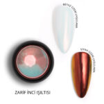 Holografik Efektli Sıcak Şeffaf Turuncu İnci Tozu, Nail Art, Kalıcı Oje Tırnak Süsleme No.04
