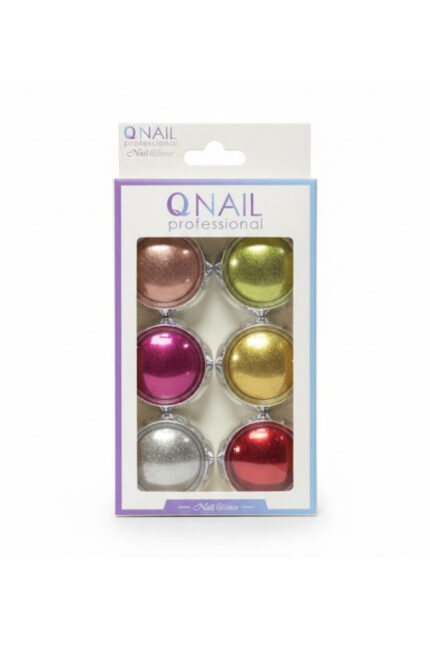 QNAİL PROFESSİONAL 6'lı Inci Tırnak Tozu Seti – Tırnak Süsü, Nail Art Dekor, Parıltılı Toz Seti
