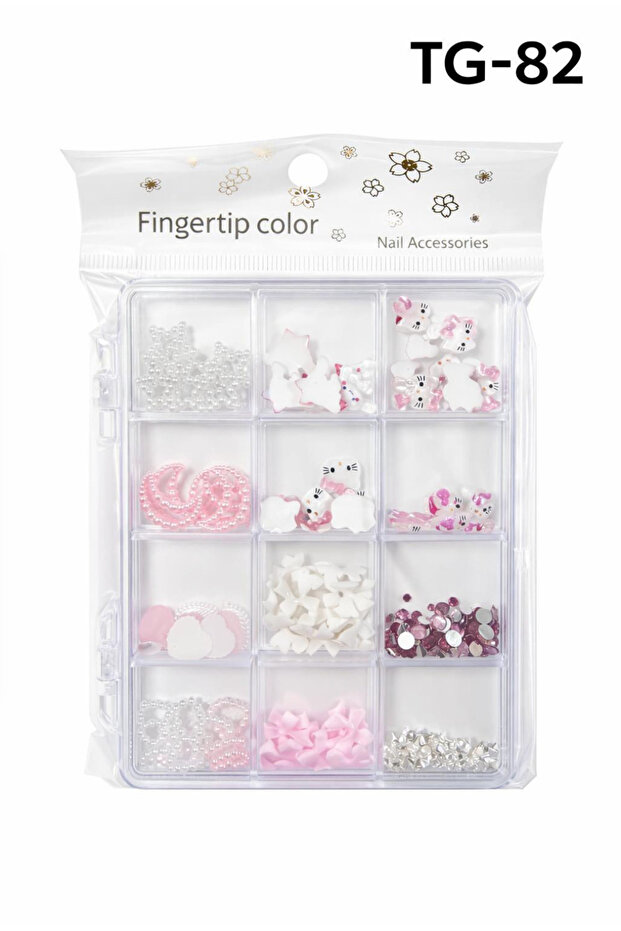 QNAİL PROFESSİONAL Charm 3D Tırnak Süsleme Protez Tırnak Nail Art Süsleme Karışık Desenli TG-82 QNAİL PROFESSİONAL Charm 3D Tırnak Süsleme Protez Tırnak Nail Art Süsleme Karışık Desenli TG-82