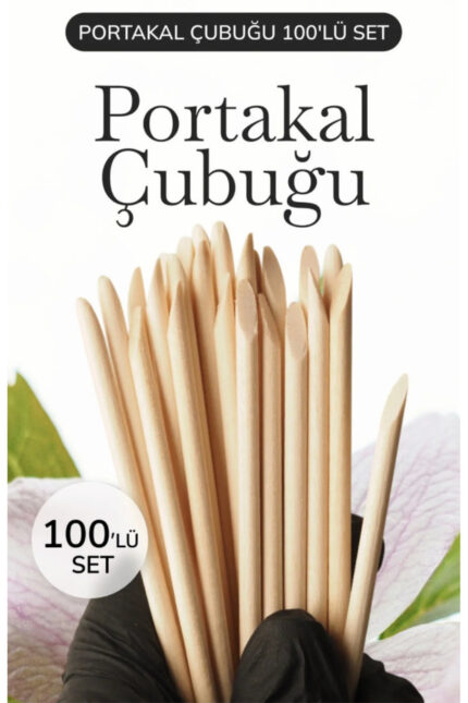 QNAİL PROFESSİONAL Portakal Çubuğu 100'lü Set – Ahşap Tırnak Eti Itici Manikür Pedikür Seti