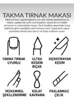 QNAİL PROFESSİONAL Protez Tırnak Kesme Makası Takma Tırnak Makası-1